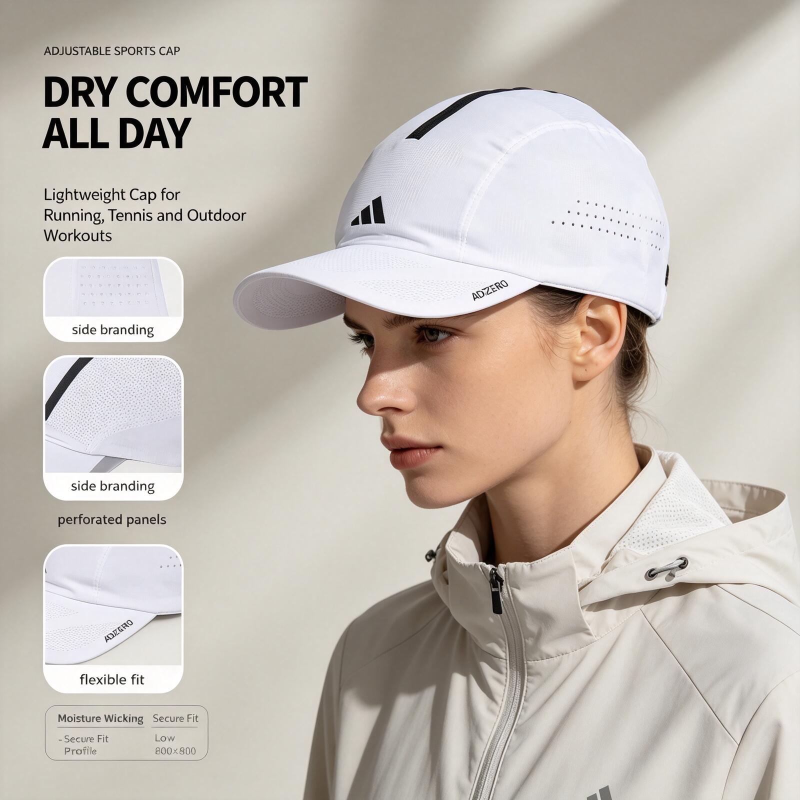 Gorra de Running Adidas Blanca - Running Cap Lightweight reseña y precio